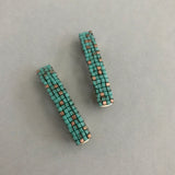 Turquoise With Copper Wash Color MINI French Style Barrettes, 40mm, Set of Two