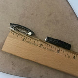Shiny Black MINI French Style Barrettes, 40mm, Set of Two