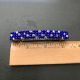 Silver Lined Cobalt Blue Colored French Barrette, 80mm