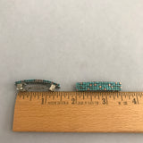 Turquoise With Copper Wash Color MINI French Style Barrettes, 40mm, Set of Two