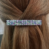 Green, Purple French Barrette, Large, 80mm, Sturdy For Long And Or Thick Hair