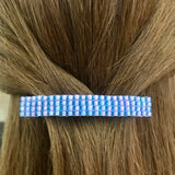 Pink Lined Purple French Barrette For Long Hair, 80mm