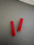 Mini French Style Barrettes, 40mm, Ruby Red Color, Set of Two