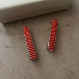 Shiny Red MINI French Style Barrettes, 40mm, Set of Two