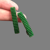 Mini Transparent Dark Green French Style Barrettes, 40mm