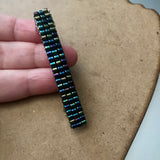 Metallic Iris Blue Medium French Barrette, 70mm