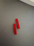 Mini French Style Barrettes, 40mm, Ruby Red Color, Set of Two