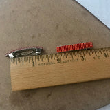 Shiny Red MINI French Style Barrettes, 40mm, Set of Two