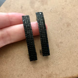 Shiny Black Color Small French Style Barrettes, 50mm