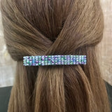 Green, Purple French Barrette, Large, 80mm, Sturdy For Long And Or Thick Hair