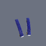 Transparent Cobalt Blue Mini French Style Barrettes, 40mm, Set of Two
