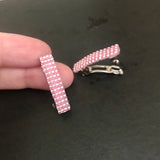 MINI 30mm Pink Barrettes, Shiny, Very Tiny, Doll Barrettes, For Small Hair