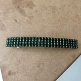 Large Pink Lined Green French Barrette, 90mm