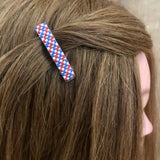 Patriotic Mini French Barrettes, 40mm, Silver Accent