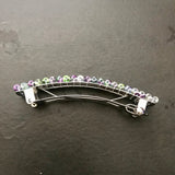 Green, Purple French Barrette, Large, 80mm, Sturdy For Long And Or Thick Hair
