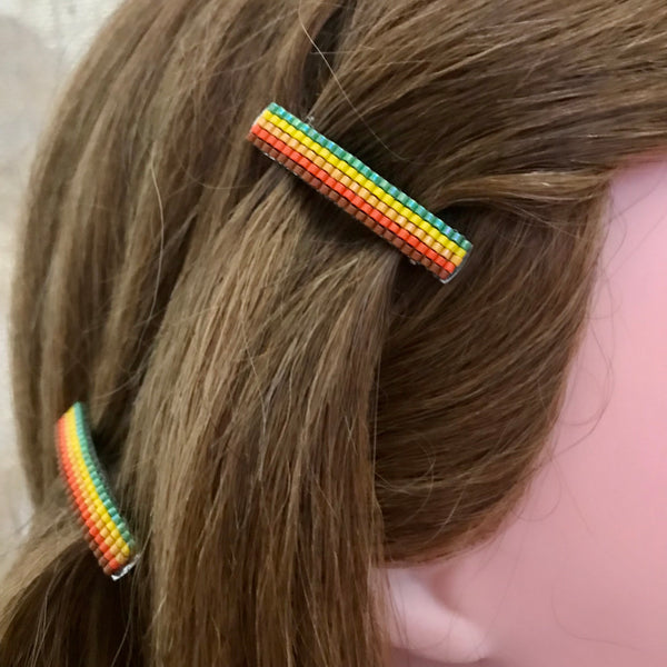 Thanksgiving Themed MINI French Barrettes, Fall Colors, 40mm