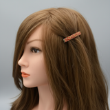 Shiny Red, Orange, And Silver Lined Yellow Small French Style Barrettes, 50mm