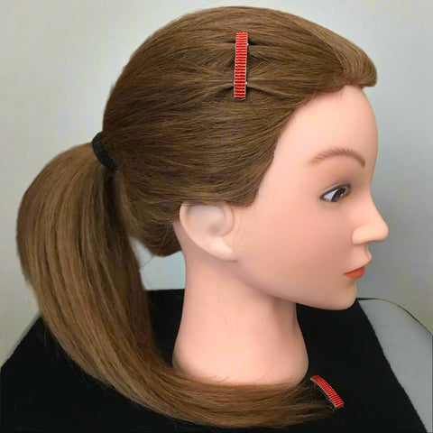 Shiny Red MINI French Style Barrettes, 40mm, Set of Two