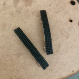 Matte Black Color Small French Style Barrettes, 60mm