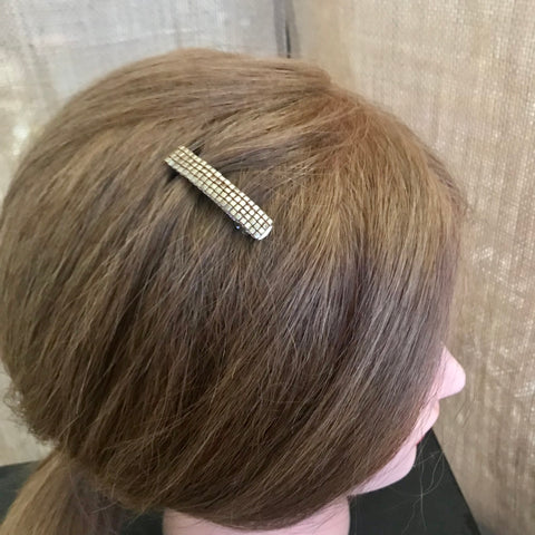 Topaz Gold Lined Color MINI French Style Barrettes, 40mm, Set of Two