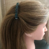 Metallic Iris Blue Medium French Barrette, 70mm