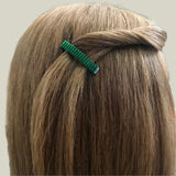 Mini Transparent Dark Green French Style Barrettes, 40mm