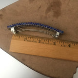Transparent Blue Large French Barrette, 90mm