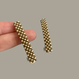 Brown And Light Cream Color Mix, Small French Style Barrettes, 50mm