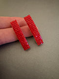 Mini French Style Barrettes, 40mm, Ruby Red Color, Set of Two
