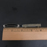 Gold Color Lined Crystal Color Small French Style Barrettes, 50mm