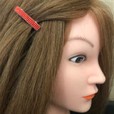 Shiny Red MINI French Style Barrettes, 40mm, Set of Two