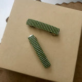 Cactus Green MINI French Style Barrettes, 40mm, Set of Two