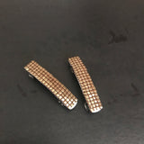 Topaz Gold Lined Color MINI French Style Barrettes, 40mm, Set of Two