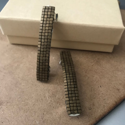 Metallic Matte Bronze Color Small French Style Barrettes, 50mm