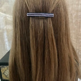 Black And Pink Striped French Barrette, Medium, 70mm