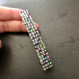 Green, Purple French Barrette, Large, 80mm, Sturdy For Long And Or Thick Hair