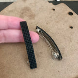 Matte Black Color Small French Style Barrettes, 60mm