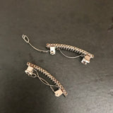 Topaz Gold Lined Color MINI French Style Barrettes, 40mm, Set of Two