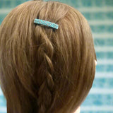 Turquoise With Copper Wash Color MINI French Style Barrettes, 40mm, Set of Two