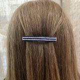 Black And Pink Striped French Barrette, Medium, 70mm