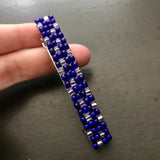 Silver Lined Cobalt Blue Colored French Barrette, 80mm