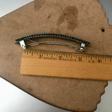 Metallic Iris Blue Large French Barrette, 90mm, Sturdy, For Long Hair, Thick Hair