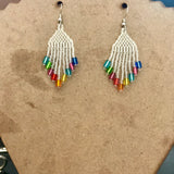 Crystal Clear Color Rainbow Dangle Earrings