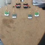 Cat Trio Dangle Earrings, Ninja, Cactus, and Gray Mini Kitschy Cats