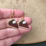 Chocolate Pie Earrings, Dessert Jewelry