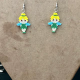Yellow Haired Fairy Dangle Earrings, Fairytale And Fantasy Jewelry