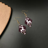 Deer Dangle Earrings In Purple Green White