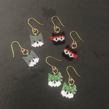 Cat Trio Dangle Earrings, Ninja, Cactus, and Gray Mini Kitschy Cats