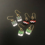 Cat Trio Dangle Earrings, Ninja, Cactus, and Gray Mini Kitschy Cats