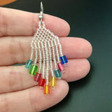 Crystal Clear Color Rainbow Dangle Earrings